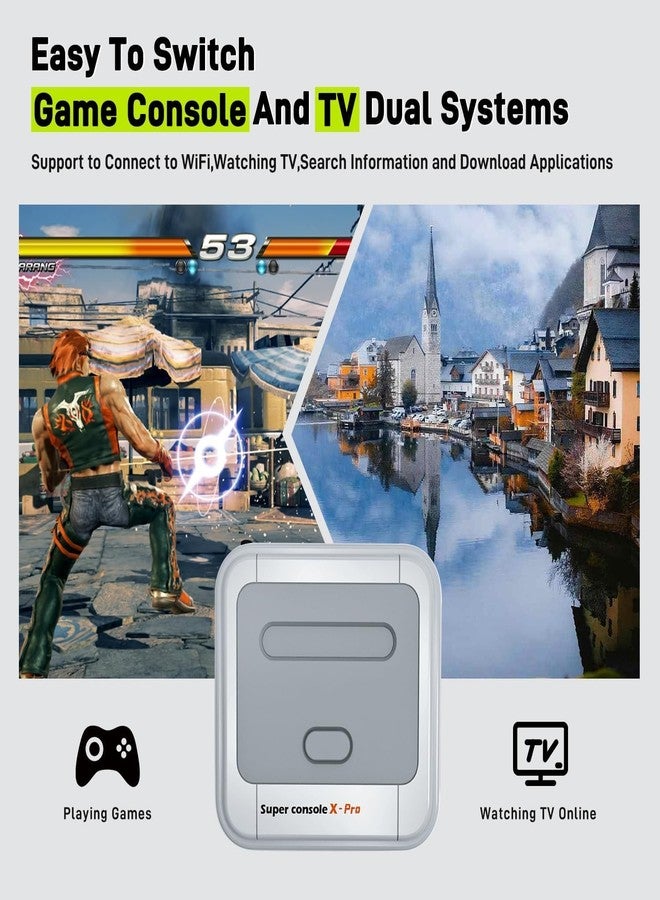 كينهانك جهاز Kinhank Super Console X Pro مع أكثر من 100000 لعبة، نظام تلفزيون وألعاب في جهاز واحد، أجهزة ألعاب كلاسيكية صغيرة تدعم مخرج 4K HD/AV، متوافق مع أكثر من 63 محاكي، مزود بوحدتي تحكم للألعاب. - Image 3